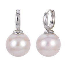 Sterling Silver 11-12mm Cultured Freshwater Pearl Hugger Drop Earrings A versatile earring that showcases the beauty of freshwater pearls, this style spotlights a robust specimen in a simply lovely hugger drop design.                      Each approx. 3/4"L x 1/2"W     Stamped .925 sterling silver; polished finish      Pierced with hinged backs   Stone Information       All sizes and weights approximate     Cultured Freshwater Pearl: Off-round (11-12mm) Classic Pearl Earrings With High Luster, Baroque Pearl Pendant Earrings, Classic High Luster Pearl Earrings, Classic Silver Pearl Earrings With High Luster, Classic Pearl White Pearl Hoop Earrings, Classic Pearl White Hoop Earrings, White Gold Round Pearl Pendant Earrings, Pearl White High Luster Round Pearl Earrings, Pear-shaped White Gold Pearl Earrings