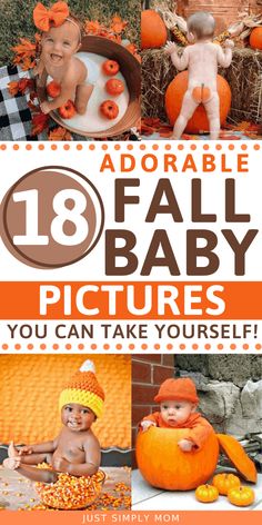 18 Cute Fall Baby Pictures That You Can Take Yourself - Just Simply Mom Photo Bb, October Baby, Milestone Pictures