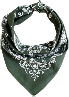 Casual Cotton Patterned Bandana, Casual Cotton Bandana With Pattern, Casual Paisley Print Patterned Bandana, Casual Patterned Paisley Print Bandana, Casual Patterned Bandana For Festivals, Patterned Casual Bandana For Festival, Green Casual Bandana With Bandana Print, Casual Green Bandana With Bandana Print, Green Cotton Casual Bandana