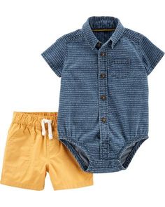 Carters Baby Clothes, Denim Bodysuit, Baby Mode, Carters Baby Boys, Baby Must Haves, Carters Baby, Baby Set