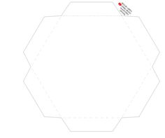 an octagonal paper cut out to look like hexagonal shapes with red dots on the top