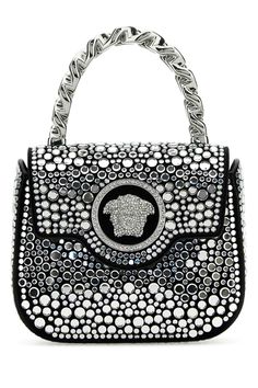 Embelished Leather La Medusa Handbag from Versace Versace Handbags, Versace Couture, Sneaker Wedge, Italian Luxury, Versace Jeans, Gianni Versace, Bridal Shoes, Womens Tote Bags, Valentino Garavani