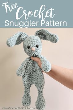 Bunny Crochet Snuggler Snuggler Pattern, Crochet Snuggler, Crochet Lovey Free Pattern, Crocheted Bunny, Crochet Baby Projects, Crochet Baby Gifts, Crochet Lovey, Crochet Eyes, Crochet Bunny Pattern