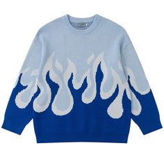 Wool: Standard Wool Thickness: STANDARD Technics: Computer Knitted eta: 2-3 weeks Dark Abyss, Streetwear Fashion Outfits, Aesthetic Sweaters, Y2k Sweater, Flame Design, Round Neck Sweater, Graphic Sweaters, Retro Mode, Casual Sweater