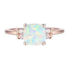 Whether you're celebrating a special occasion, marking a milestone, or simply treating yourself to a timeless and meaningful piece of jewelry, this 14k Rose Gold Over Silver Lab-Created Opal, Lab-Created White Sapphire Solitaire Ring is the perfect choice. Click on this JEWELRY & WATCHES GUIDE to learn about fit, styles, materials and more! Whether you're celebrating a special occasion, marking a milestone, or simply treating yourself to a timeless and meaningful piece of jewelry, this 14k Rose Classic Adjustable Opal Ring For Anniversary, Adjustable Fine Jewelry Opal Ring For Anniversary, Rose Gold Opal Birthstone Ring For Gift, Rose Gold Opal Birthstone Ring As Gift, Rose Gold Opal Ring Gift, Adjustable Opal Ring With Accent Stones For Anniversary, Elegant Adjustable Opal Ring For Anniversary, Elegant Adjustable Rose Gold Opal Ring, Adjustable Rose Gold Ring For May Birthstone