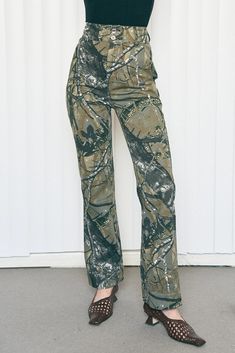 Camo Canvas Pants – Fashion Brand Company Khaki Combat Full-length Pants, Khaki Full-length Combat Pants, Khaki Full Length Combat Pants, Camouflage Wide Leg Cargo Bottoms, Military High Waist Bottoms For Streetwear, High Waist Military Style Bottoms For Streetwear, Fitted Camouflage Cargo Pants, Military Camouflage Bottoms With Belt Loops, Camouflage Wide Leg Cargo Pants