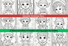 christmas elves coloring pages for kids