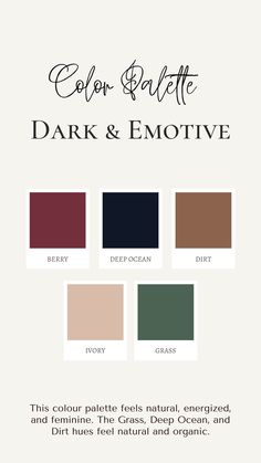 the color palette for dark and emotive