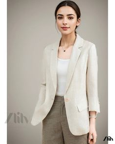 Zlily - Suit Jacket - Classic Outerwear Chic Spring Sport Coat With Long Sleeves, Chic Long Sleeve Sport Coat For Spring, Chic Long Sleeve Spring Sport Coat, Beige Blazer With Pockets For Spring, Spring Beige Blazer With Pockets, Spring Office Sport Coat With Lapel Collar, Chic Spring Sport Coat With Suit Collar, Beige Spring Suit Collar Outerwear, Beige Suit Collar Outerwear For Spring