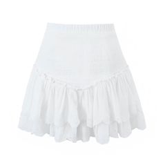 - 100% polyester - hand wash / air dry White Layered Ruffle Eyelet Smocked Fitted Waist Mid-High Rise Mini Skirt Details: Chic ruffle layered design Made of soft, comfortable fabric Easy to clean & maintain Made of durable fabric for long wear / use White Frilly Skirt, Short Flowy Skirt, Interview Fits, Short Mini Skirt, Frilly Skirt, Sports Skirt, Skirt Details, High Waist Dress, Cute Preppy Outfits