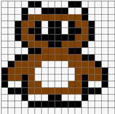 an image of a dog's face made up of squares and squares in brown, black