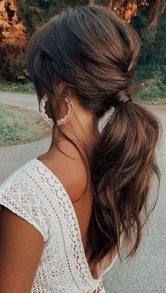 Braided Low Ponytail, Ponytail Bridal Hair, Low Ponytails, Hairstyle Ponytail, Bridemaids Hairstyles, Low Ponytail Hairstyles, Hairstyles Homecoming, Guest Hair