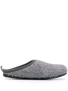 Pastel grey wool blend Wabi slippers from Camper featuring an open heel, a round toe, a branded insole and a textured style. Pastel Grey, Open Toed Heels, Monogram Logo, Converse High Tops, Rolex Datejust, Mule Clogs, Manolo Blahnik, Mules Shoes, Valentino Garavani