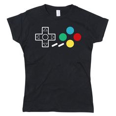 Everyone loves the SNES, right? All of our designs are professionally heat-pressed onto: Black Crew neck T-shirt  165 GSM Cotton 100% Pre-shrunk Belcoro Cotton Twin needle stitching to collar, hem & sleeves Sizes: All measurements are taken by laying the T-shirt flat on the ground and measuring the height & width. Width = Pit to pit Length = Bottom of collar to bottom of T-shirt [S] SMALL: Width 42CM - Length 53CM  [M] MEDIUM: Width 45CM - Length 55CM  [L] LARGE: Width 49CM - Length 57CM  [XL] E Super Nintendo Controller, N64 Controller, Nintendo Controller, T Shirt Printer, Free Dresses, Super Nintendo, On The Ground, Shirt Price, Cool Shirts