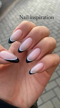 Black And White Nails, Casual Nails, Classy Nails, Funky Nails, Pretty Acrylic Nails, Chic Nails, Short Acrylic Nails, Cute Acrylic Nails, Trendy Nails