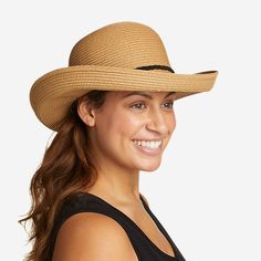 Complete your collection of summer accessories with this fun straw hat. The rolled brim keeps the sun out of your eyes while enlivening your everyday look. Pack it in any bag and take it on the go! Newsboy Cap Women, Hat For Summer, Womens Fedora, Mens Bucket Hats, Summer Hats For Women, Summer Sun Hat, Sun Protection Hat, Sun Hats For Women, Eddie Bauer Women