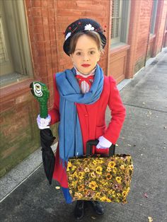 Girls Mary Poppins costume Diy Mary Poppins Costume, Mary Poppins Outfit, Book Day Costumes, Book Week Costume