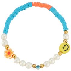 Infuse your style with positivity and charm with this Sunkissed Sterling Smiley Face Freshwater Cultured Pearl Stretch Bracelet—an adorable and whimsical accessory that adds a touch of joy to your ensembles. Click on this JEWELRY & WATCHES GUIDE to learn about fit, styles, materials and more! Infuse your style with positivity and charm with this Sunkissed Sterling Smiley Face Freshwater Cultured Pearl Stretch Bracelet—an adorable and whimsical accessory that adds a touch of joy to your ensembles Beaded Bracelets With Smiley Face, Playful Blue Beaded Bracelets For Birthday, Playful Beaded Bracelets As Spring Gifts, Cheerful Adjustable Jewelry For Friendship, Cheerful Adjustable Jewelry For Gifts, Playful Adjustable Jewelry For Spring, Playful Adjustable Spring Jewelry, Playful Beaded Bracelets For Friendship In Spring, Adjustable Playful Friendship Bracelets