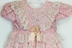 Peachy Kids Pink Dress Lace Ruffles Baby Girl 9 mths Faux Pearl Beads Princess Style Lace Dress For Dress-up, Fitted Lace Patchwork Dress For Dress-up, Princess Style Lace Dress For Dress-up Occasions, Lace Baptism Dress With Lace Trim For Party, Fitted Princess Style Lace Dress, Lace Patchwork Dress For Dress-up, Scalloped Lace Dress For Dress-up Events, Fitted Lace Dress For Dress-up Occasions, Fitted Princess Lace Dress With Lace Patchwork