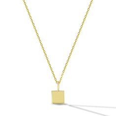 FREE SHIPPING & RETURNS Personalize your fashion with this dainty, 14k gold square signet pendant. Pairs nicely with charm bracelets and necklaces. Designed and sustainably made in Los Angeles, CA. Check out the links below for details about the chain and pendant that makes this necklace. Chain: https://www.etsy.com/listing/997162460 Pendant: https://www.etsy.com/listing/1094118989 Since we finish each necklace by hand, please expect small unique variations in surface texture. If you would l Gold Letter Pendants, Chain And Pendant, Square Necklace, Bracelets And Necklaces, Big Rings, Rose Gold Pendant, Square Pendant, Gold Initial, Letter Pendants