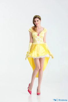 Orcajump - Halloween play performance clothes Belle princess dress Belle short skirt queen queen dress adult - Final Sale Dress Up Quotes, Princess Belle Costume, Belle Halloween, Beauty And The Beast Costume, Belle Princess, Belle Cosplay, Princess Halloween Costume, Belle Costume, Queen Queen