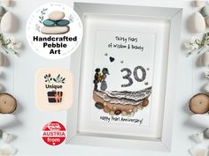 an image of a birthday card with the number 30 on it and other decorations around it