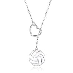 PRICES MAY VARY. Volleyball Y Necklace: Cute volleyball Y lariat necklace with heart.It is designed for volleyball lovers. A perfect accessory to your outfit for daily or volleyball themed things. Wear this necklace to show your love for volleyball to a volleyball match, sports event, or just to brighten up a day! High Quanity Material: Made of 925 sterling silver with white enamel. lead-free, nickel-free, cadmium-free, hypoallergenic. It will not cause any irritation to sensitive skin and suita Volleyball Bff Necklaces, Cheap White Adjustable Friendship Bracelets, Heart Volleyball, Volleyball Accessories, Volleyball Match, Volleyball Necklace, Volleyball Jewelry, Baseball Necklace, Sports Event