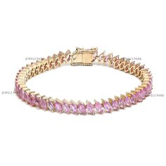 Pink sapphire marquise tennis bracelet gold | Natural vivid pink sapphire tennis bracelet gold | Genuine pink sapphire big bracelet gold GEMSTONE DETAILS : ✦ Gemstone : Pink Sapphire ✦ Gemstone Type : Natural ✦ Gemstone Size : 6x3 MM ✦ Gemstone Shape : Marquise ✦ Number of Gemstones : 45 ✦ Gemstone Weight : 12 Carats ✦ Gemstone Grade : AAA METAL DETAILS : ✦ Metal : 14K/18K Gold ✦ Metal Color : Yellow / White / Rose Gold ✦ Setting : Prong Setting ✦ Bracelet Box : Yes SHIPPING DETAILS : ✦ Shipped via : USPS ✦ Production time : 10-12 days ✦ Delivery time : 7-8 days ✦ Expedited shipping : Available ✦ Expedited shipping service : UPS ✦ Expedited shipping time : 5 days ✦ Expedited shipping cost : 70$ CUSTOMISATION DETAILS : We can customize any piece of fine jewelry. You can simply message us on Fine Jewelry Marquise Tennis Bracelet As Gift, Adjustable Pink Tennis Bracelet, Pink Marquise Gemstone Jewelry, Luxury Pink Marquise Jewelry, Fine Jewelry Pink Gemstone Tennis Bracelet, Pink Gemstone Tennis Bracelet, Fine Jewelry Marquise Pink Gemstone, Gold Jewelry With Multi-stone Pink Sapphire, Elegant Pink Sapphire Multi-stone Jewelry