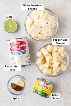 ingredients to make mexican cheese salad laid out on a table