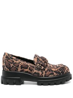 animalier brown calf suede all-over leopard print round toe moc stitching elasticated strap ruched detailing branded leather insole leather lining rubber lug sole slip-on style Leopard Print Leather Loafers For Work, Leopard Print Leather Loafers For Fall, Fall Leopard Print Leather Loafers, Leopard Print Slip-on Loafers For Work, Fall Leopard Print Slip-on Loafers, Leather Leopard Print Loafers With Flat Heel, Leopard Print Leather Loafers With Flat Heel, Fall Leopard Print Loafers With Round Toe, Fall Leopard Print Round Toe Loafers