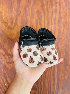 Adorable Handcrafted Baby Booties - Perfect for Tiny Toes - Eco-Friendly, Soft, and Stylish Infant Footwear PLEASE MEASURE YOUR KIDDOS FOOT PRIOR TO PLACING AN ORDER. We do not allow size exchanges as we precut everything before adding it to the site.   Made with Microfiber Leather and finished with non slip rubber soles, they can be worn indoors or outdoors and are great for kiddos who don't like hard soled shoes. They are very flexible and we line them with the softest fleece to make it feel just like they are wearing socks! Please refer to size chart before ordering.    These are NOT HARD SOLE shoes. Cute Brown Round Toe Slippers, Cute Brown Booties For Playtime, Cute Brown Non-slip Booties, Casual Moccasins With Round Toe For Playtime, Brown Non-slip Slip-on Booties, Casual Round Toe Moccasins For Playtime, Casual Round Toe Moccasins, Casual Closed Toe Booties With Soft Sole, Brown Moccasins For Playtime With Round Toe