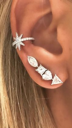 Jimin Tiffany And Co, Earrings Styling, Khuyen Tai, Van Cleef And Arpels Jewelry, Designer Diamond Jewellery, Ear Crawlers, Earrings Big, Jewellery Sketches