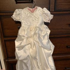 Christening dress made to order from your wedding dress One | Etsy Ruffled Ball Gown For First Communion And Wedding, White Vintage Dress With Fitted Bodice For Wedding, Fitted Mother Of The Bride Dress With Ruffles, White Fitted Dress For First Communion, Fitted Vintage Ball Gown For Wedding, White Fitted Wedding Dress For First Communion, Vintage Wedding Dress With Ruffled Fitted Bodice, Wedding Baptism Dress With Fitted Bodice And Ball Gown, Fitted Vintage Dress For First Communion