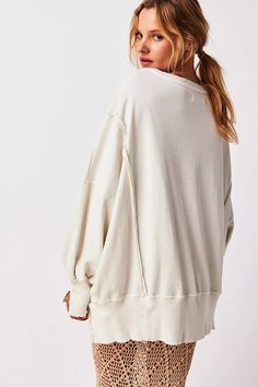 We The Free Camden Sweatshirt | Free People Washed Relaxed Fit Sweatshirt For Layering, Relaxed Fit Washed Sweatshirt For Layering, Cozy Washed Tops For Fall, Relaxed Washed Tops For Fall, Long Sleeve Washed Sweatshirt For Layering, Cozy Washed Relaxed Fit Sweatshirt, Slouchy Fall Loungewear Sweatshirt, Slouchy Sweatshirt For Fall Loungewear, Casual Batwing Sleeve Sweatshirt For Layering