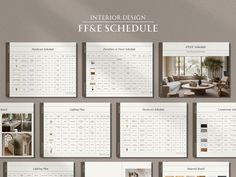 the interior design and furniture schedule is displayed