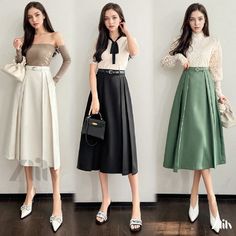 Elegant High-Waisted Midi Skirt Office Lady Spring Skirt, Office Lady Pencil Skirt For Spring, Spring Office Lady Skirt, Solid Color Office Skirt For Spring, White High Waist Skirt For Fall, Spring Workwear Mini Skirt In Solid Color, Spring Workwear Solid Color Mini Skirt, Trendy Long Skirt In Solid Color, High Waist Solid Color Skirt For Day Out