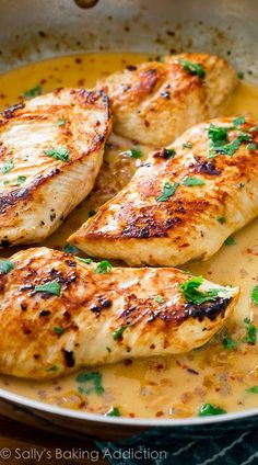 Love this-- made it 3x in one week! Crispy skillet chicken with the creamiest, most flavorful sauce. Cilantro Lime Sauce, Cilantro Lime Chicken, Lime Sauce, Italian Chicken, Recipes Quick, Diet Vegetarian, Skillet Chicken, Idee Pasto Sano