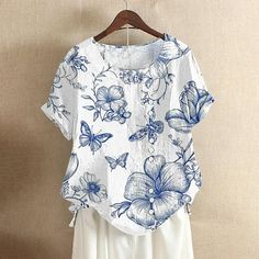 Women's Summer Casual Round-Neck Short Sleeve Flower Print Loose Shirt Blouse Tops Features: 1.It is made of materials,durable enought for your daily wearing 2.Platform super good data ranking 3.Occasion:Outdoor,Beach,Summer,Party,Dating,Daily recreation,Home. 4.This lightweight, Top is perfect for those days! .Garment Care: Hand Wash Recommand or Dry Clean Your Top Product Description: Gender:Womens Material:Cotton,Linen Decoration: Length:Regular Style:Casual,fashion,Brief Sleeve Length:Short Linen Decoration, Leaf Graphic, Beach Pattern, Loose Shirt, Shirt Blouses Tops, Blouse Tops, Loose Shirts, Kids Outfits Girls, Beach Summer