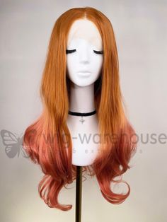 Synthetic Lace Wig Curly - Auburn Champagne peach   Cap Size: Average / Density 130%  You want an affordable way to change your look in an instant? Our synthetic hair wigs are your best option.   Synthetic wigs help you access a wide variety of exciting colours and styles without damaging or straining your natural hair or breaking the bank.   These synthetic hair wigs are made from premium quality material designed to look and feel just as lustrous and bouncy as your natural hair. With proper ma Wig Curly, Synthetic Lace Wigs, Long Curly, Lace Wig, Material Design, Synthetic Wigs, Hair Wigs, Auburn, Synthetic Hair