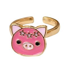 mini pig fidget ringboogzel apparel Indie Accessories, Pig Ring, Pig Design, Aesthetic Accessories, Aesthetic Rings, Artsy Outfit, Spinning Rings, Aesthetic Jewelry, Fidget Rings