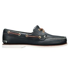 These nautical classics look great on deck or on shore, and feature an extra-comfortable EVA insert and responsibly sourced leather. | Timberland Men's Classic Two-Eye Boat Shoes Navy Smooth, Size Medium Timberland Boat Shoes, Timberland Store, Mens Business Casual Outfits, Boat Insurance, Best Shoes For Men, Timberlands Shoes, Mens Fashion Urban, Shopping Tips, Timberland Mens