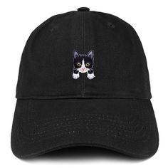 Stitchfy Tuxedo Cat Kitten Patch Low Profile Soft Cotton Baseball Cap 100% Brushed Cotton Twill High Quality Cap Low Profile, Unstructured Cap 6 Panels with 6 Embroidered Ventilation Eyelets Self-fabric Adjustable Slide Closure with Buckle One Size Fits Most Shipping - Shipment leaves warehouse in 1 Business Day. - Free Shipping to Domestic Destinations (US). Returns/Exchanges - Items must be returned within 30 days of purchase for refund or exchange to different item, or penalties might occur. Trendy Cat Design Hats With One Size Fits Most, Trendy Cat Design Hat One Size Fits Most, Trendy Cat Design Hat (one Size Fits Most), Trendy Cat Design Hat One Size, Trendy Adjustable Hat With Cat Design, Trendy Adjustable Cat Design Hat, Adjustable Black Hat With Cat Design, Casual Cap With Cat Design, Casual Cat Design Cap