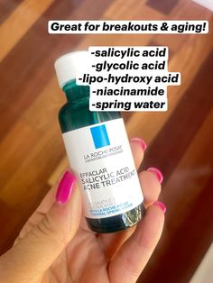 This lightweight salicylic acid acne treatment serum clears acne blemishes and helps prevent new breakouts, while also visibly reducing pores, fine lines, and post-acne marks. This serum includes Triple Acid Complex, a blend of 1.5% salicylic acid, glycolic acid, and micro-exfoliating lipo-hydroxy acid for optimal efficacy. This formula also includes Niacinamide and La Roche-Posay Thermal Water to help soothe skin and minimize skin irritation.  #afflink La Roche Posay Skincare Routine, Acne Tips, Roche Posay Effaclar, La Roche Posay Effaclar, Post Acne Marks, Thermal Water, Salicylic Acid Acne