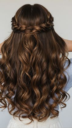 Half Up Half Down Prom Hairstyles for Medium Length Hair 42 Easy Updos For Long Hair, Rambut Brunette, Formal Hairstyles For Long Hair, Easy Updo, Easy Updo Hairstyles, Viking Hair, Hoco Hairstyles, Dance Hairstyles, Prom Hairstyles For Long Hair