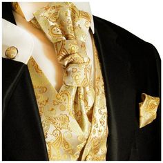 Gold Paisley Tuxedo Vest Set | Paul Malone Gold Tuxedo Jacket, Paisley Tuxedo, Business Suit Vest, Gold Tuxedo, Wedding Vest, Wedding Waistcoats, Tuxedo Vest, Gold Paisley, Mens Suit Vest