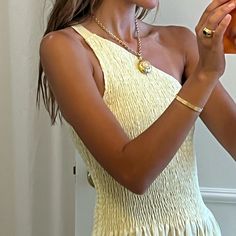 Three Graces One Shoulder Pale Yellow Dress. Fits Xs/ S. Worn Once Perfect Condition Pale Yellow Dress, Pale Yellow Dresses, Three Graces, Pale Yellow, Yellow Dress, Dress First, One Shoulder, Womens Dresses, Yellow