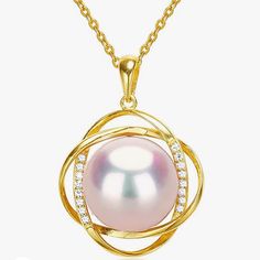 Gorgeous Genuine Cultured Pink Cream Pearl And Diamond Pendant Necklace. A Look That Takes Classic Up A Notch, This Necklace Is Both Simple And Elegant. Nwot * Fine 925 Sterling Silver * 14k Yellow Gold Plating * 7-8 Mm, Beautiful Colorful Luster, Unique To Each Naturally Cultured Pearl * 1/4 Cttw Simulated Diamond Accents Measurements Are Approximate. Exquisite Pink Gold Jewelry For Anniversary, Feminine Formal Jewelry With Pearl Pendant, Formal Feminine Jewelry With Pearl Pendant, Yellow Gold Gemstone Pearl Necklace For Anniversary, Feminine Yellow Gold Pendant Necklaces, Anniversary Yellow Gold Pearl Necklace With Gemstone, Feminine Yellow Gold Pendant Necklace, Elegant Pink Clavicle Chain Necklace, Pink Elegant Collar Necklace