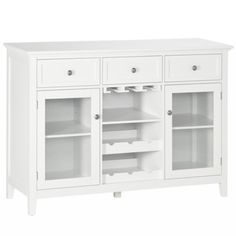 a white cabinet with two doors and drawers