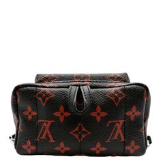 Item Details: Designer: LOUIS VUITTON Retail: N/A Model: Palm Springs Infrarouge Mini Style: Backpack Bag Material: Monogram-coated canvas with black calf leather trim Color: Red/Black Made: France Date Code: Fl5106 Made Year: 2016 Measurements: W 7" H 7.5" D 3.5" Accessories: No Accessories. Condition Detail: Very Good - The Item is gently used and may have minor corner rubbing, light leather tanning, some inside stain marks, and slight signs of use on hardware. See the listing description for Luxury Coated Canvas Backpack With Leather Handles, Luxury Backpack With Leather Handles And Coated Canvas, Luxury Backpack With Leather Handles, Red Monogram Canvas Shoulder Bag For Travel, Black Monogram Canvas Backpack For Travel, Luxury Coated Canvas Backpack, Luxury Coated Canvas Backpack For Travel, Designer Business Backpack With Removable Pouch, Monogram Canvas Bag With Leather Backing For Everyday Use