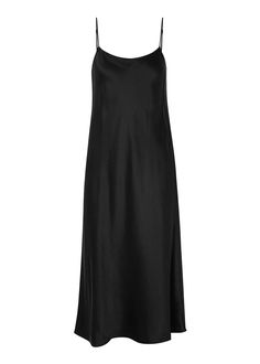 Long Description#Info & Care# Vince hammered satin slip dress Adjustable spaghetti shoulder straps Slips on 100% acetate #Size & Fit# Hand wash Length shoulder to hem: 48 inches/ 122cm Midweight Loose style slim across the waist and hips Model is 5'9"/ 175cm and wears a size small Black Spaghetti, Leather Midi Skirt, Satin Midi Skirt, Brown Silk, Satin Midi Dress, Satin Slip Dress, Loose Style, Satin Slip, Midi Dress With Sleeves